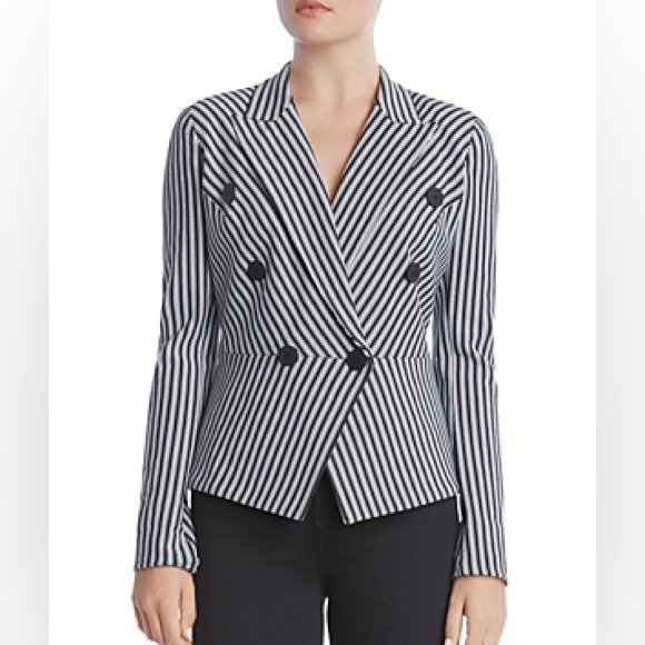 Bailey 44 Gelato Double-Breasted Striped Blazer Size XSmall black